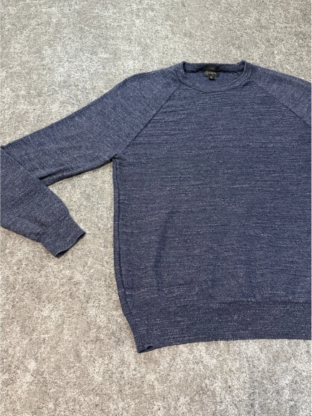 J.Crew Rugged Cotton Sweater Men’s M Slim Fit Heathered Indigo Blue C8445